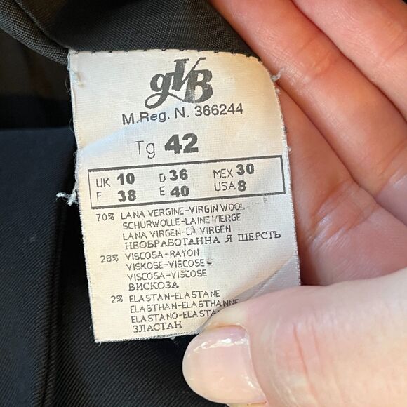 Caractere Black Blazer Fitted Lined Size 42/8 Wool Blend 3 Button Office Work - Picture 5 of 9